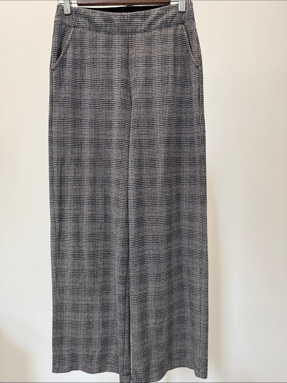 Max Studio Houndstooth Wide Leg Plaid Pants | Size S